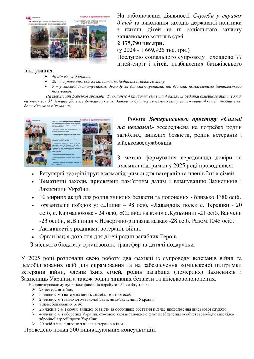 Звіт міського голови Барської громади за 2025 рік: доходи, видатки та залучені кошти