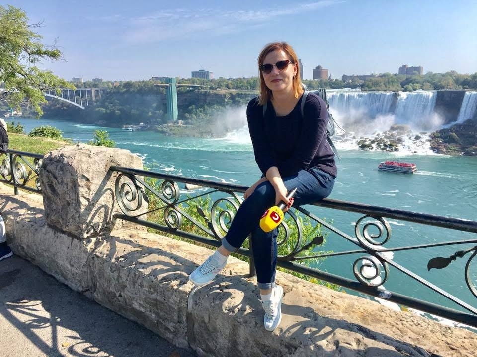 Ірина Стороженко під час роботи каналі СТБ. Канада. Фото з особистого архіву   